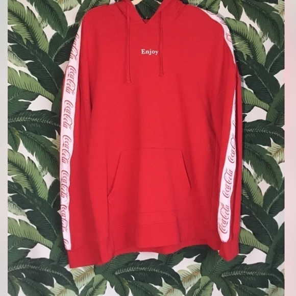 PACSUN Red Coca-Cola Pullover Hoodie Sweatshirt Men’s Size Medium - Picture 1 of 11